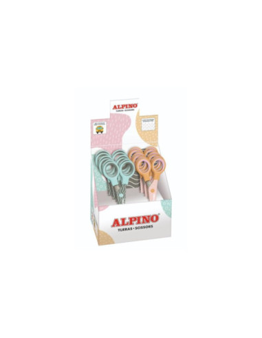 EXPOSITOR 12 TIJERAS ESCOLARES COLOR PASTEL ALPINO PT0051