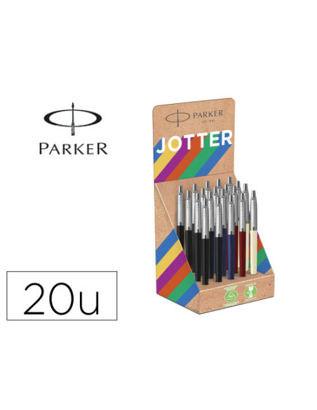 EXPOSITOR 20 UDS JOTTER ORIGINALS RECICLADOS - COLORES CLÁSICOS PARKER 2190110