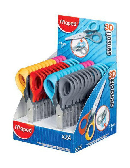 EXPOSITOR 24 TIJERAS SENSOFT PASTEL 13CM DISPLAY MAPED 484211