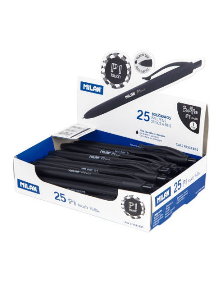 EXPOSITOR 25 BOLIGRAFOS P1 TOUCH NEGRO MILAN 76511925