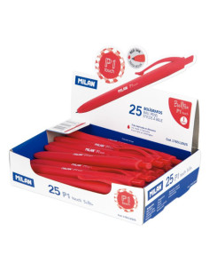 EXPOSITOR 25 BOLIGRAFOS P1 TOUCH ROJO MILAN 176512925