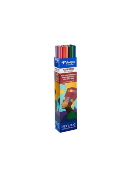 EXPOSITOR 30 ROLLOS SURTIDO PAPEL KRAFT VERJURADO 65G 1 X 3 M "NEFERTITI COLLECTION" 5 R.X (ROJ