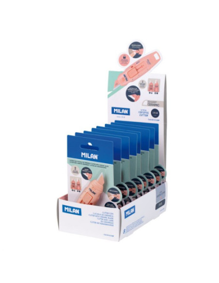 EXPOSITOR 8 BLÍSTERS CÚTER HOJA CERÁMICA STICK SERIE 1918