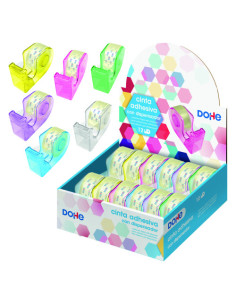 EXPOSITOR DE 12 DISPENSADORES DE CINTA ADHESIVA - COLORES SURTIDOS DOHE 50987