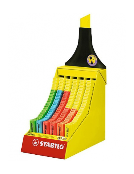 EXPOSITOR DE CARTON CON FORMA STABILO BOSS 120 UNIDADES SURTIDAS 6 COLORES TRAZO 2/5MM. STABILO 70/120-2