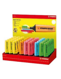 EXPOSITOR DE CARTON Y PLASTICO 45 UNIDADES SURTIDAS 6 COLORES TRAZO 2/5MM. STABILO 70/45-1