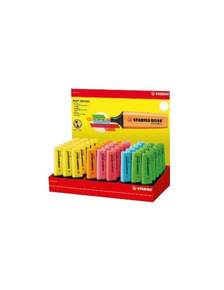 EXPOSITOR DE CARTON Y PLASTICO 45 UNIDADES SURTIDAS 6 COLORES TRAZO 2/5MM. STABILO 70/45-1