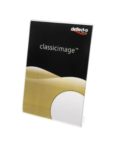 EXPOSITOR DE SOBREMESA EN FORMA L POLIESTIRENO A5 VERTICAL DEFLECTO 47501