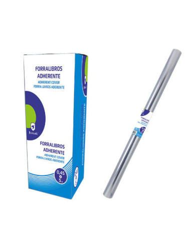 FORRALIBROS ADHERENTE PVC NO ADHESIVO 5M X 45 CM. TRANSPARENTE BISMARK 315626