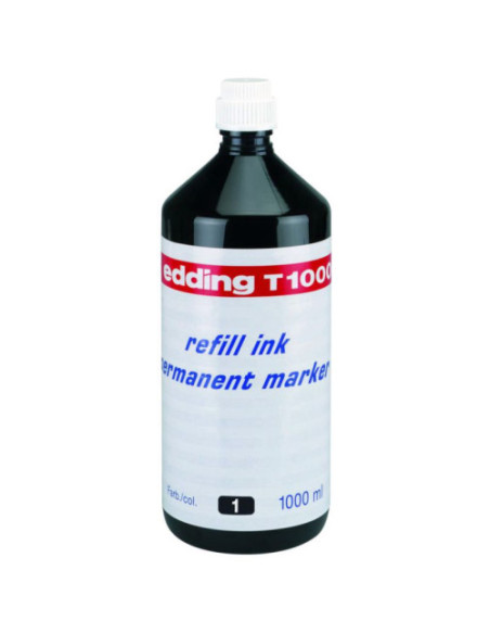 FRASCO TINTA PARA RELLENAR 1000ML NEGRO EDDING T1000-01