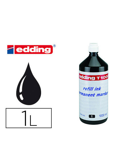 FRASCO TINTA PARA RELLENAR 1000ML NEGRO EDDING T1000-01