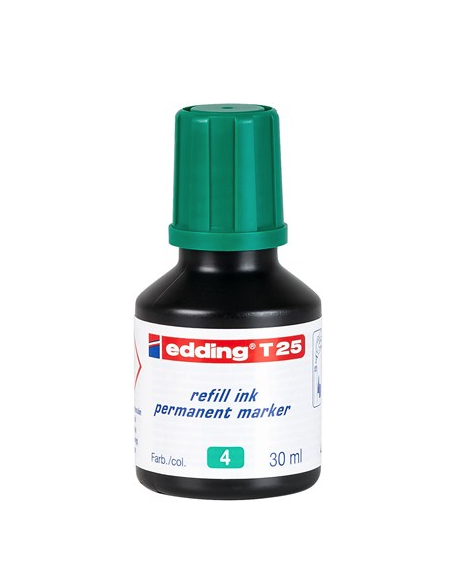 FRASCO TINTA PARA RELLENAR 25ML VERDE EDDING T25-004