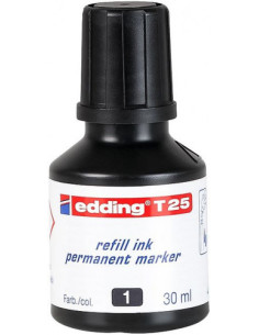 FRASCO TINTA PARA RELLENAR 30ML NEGRO EDDING T25-001