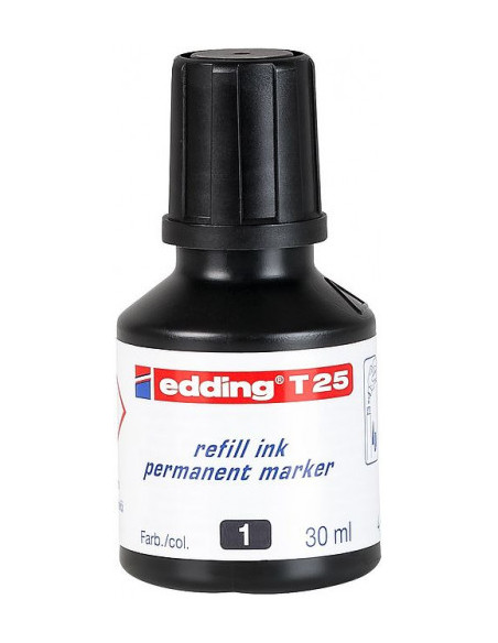 FRASCO TINTA PARA RELLENAR 30ML NEGRO EDDING T25-001