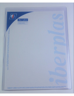 CAJA 50 FUNDAS FORMATO FOLIO "U" PORTADOCUMENTOS  PVC CRISTAL 150 MICRAS IBERPLAS 84Q50