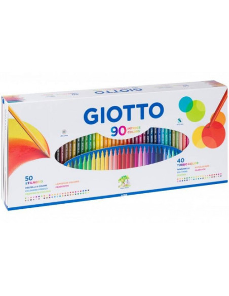 GIOTTO STILNOVO CAJA 50 LAPICEROS + 40 ROTULADORES + SACAPUNTAS GIOTTO F257500