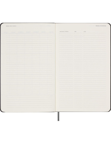 AGENDA 12 MESES SEMANAL L (13 X 21 CM) NEGRA TAPA DURA (ATEMPORAL) MOLESKINE DHUNDB12WN301