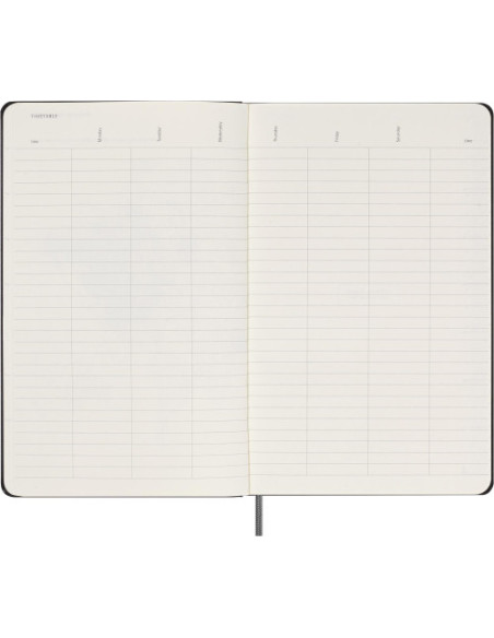AGENDA 12 MESES SEMANAL L (13 X 21 CM) NEGRA TAPA DURA (ATEMPORAL) MOLESKINE DHUNDB12WN301