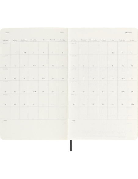 AGENDA 18 MESES 2024-2025 DIARIA L (13 X 21 CM) NEGRA TAPA BLANDA MOLESKINE DSB18DC3Y25