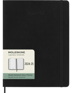 AGENDA 18 MESES 2024-2025 SEMANAL XL (19 X 25 CM) NEGRA...