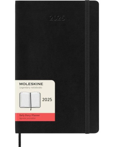 AGENDA 2025 TAPA BLANDA 12 MESES DIARIA L (13 X 21 CM) NEGRA MOLESKINE DSB12DC3Y25