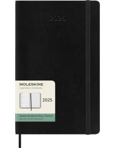 AGENDA 2025 TAPA BLANDA 12 MESES SEMANAL L (13 X 21 CM) NEGRA MOLESKINE DSB12WN3Y25