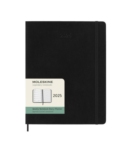 AGENDA 2025 TAPA BLANDA 12 MESES SEMANAL XL (19 X 25 CM) NEGRA MOLESKINE DSB12WN4Y25