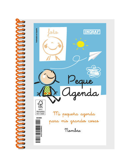 AGENDA ESCOLAR PEQUE 8º DIA PAGINA TAPA PERSONALIZABLE (ATEMPORAL) INGRAF 350984