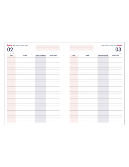 AGENDA PLANNING DÍA PÁGINA 21 X 29 CM AZUL (ATEMPORAL) DOHE 12132