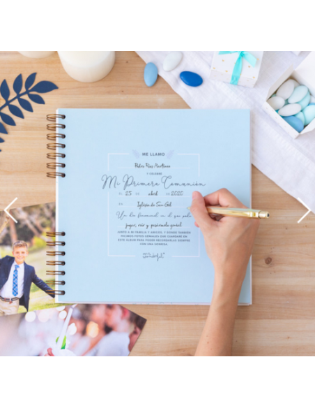 ÁLBUM DE FOTOS AZUL - RECUERDOS BONITOS DE MI PRIMERA COMUNIÓN MR. WONDERFUL WOA10313ES
