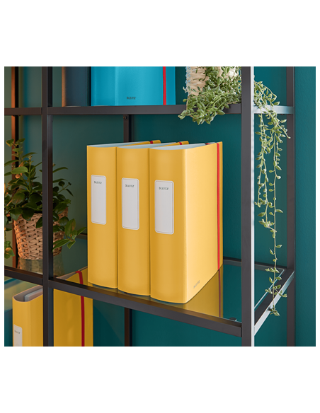 ARCHIVADOR 2 ANILLAS CON GOMA  ACTIVE COSY 180° 80MM AMARILLO LEITZ 10380019