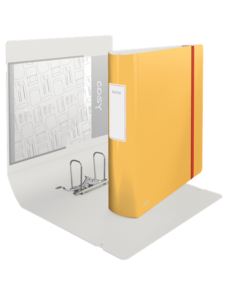 ARCHIVADOR 2 ANILLAS CON GOMA  ACTIVE COSY 180° 80MM AMARILLO LEITZ 10380019