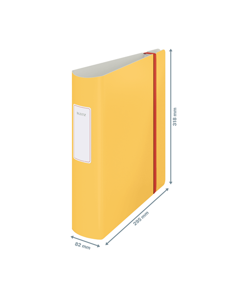 ARCHIVADOR 2 ANILLAS CON GOMA  ACTIVE COSY 180° 80MM AMARILLO LEITZ 10380019