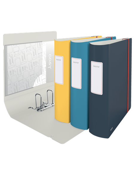 ARCHIVADOR 2 ANILLAS CON GOMA  ACTIVE COSY 180° 80MM AMARILLO LEITZ 10380019