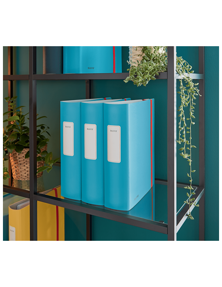 ARCHIVADOR 2 ANILLAS CON GOMA ACTIVE COSY 180° 80MM AZUL LEITZ 10380061
