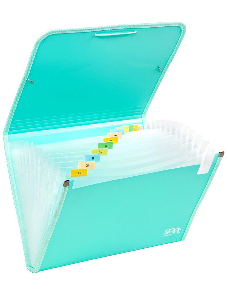 ARCHIVADOR ACORDEÓN POLIPROPILENO SOFT FOLIO 13 DEPARTAMENTOS RIBETE GOMA MALVA CARCHIVO 19260014