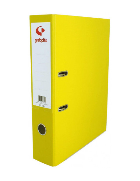 ARCHIVADOR OFICINA DE PALANCA 45 COLOR AMARILLO A4 LOMO ESTRECHO 290X320X55 GRAFOPLAS 17269360