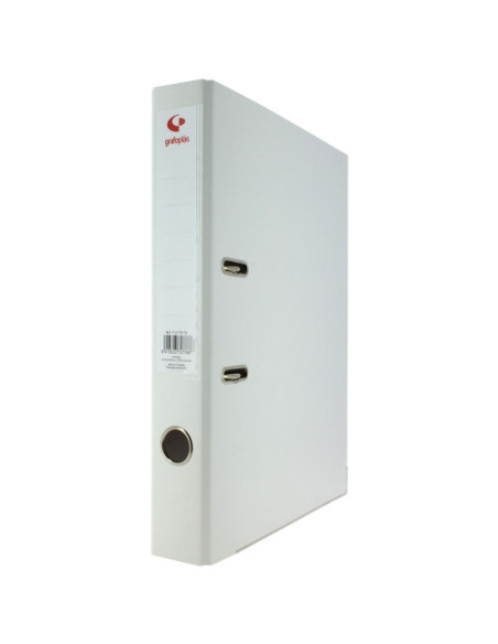 ARCHIVADOR OFICINA DE PALANCA 45 COLOR BLANCO FOLIO LOMO ESTRECHO 290X350X55 GRAFOPLAS 17279370