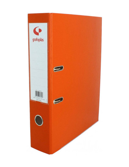 ARCHIVADOR OFICINA DE PALANCA 45 COLOR NARANJA A4 LOMO ESTRECHO 290X320X55 GRAFOPLAS 17269352