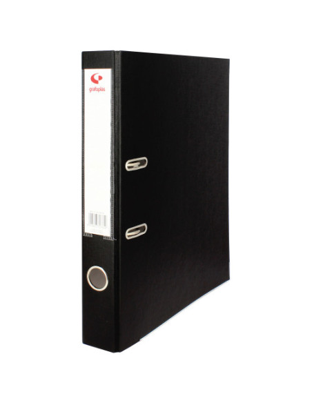 ARCHIVADOR OFICINA DE PALANCA 45 COLOR NEGRO FOLIO LOMO ESTRECHO 290X350X55 GRAFOPLAS 17279310