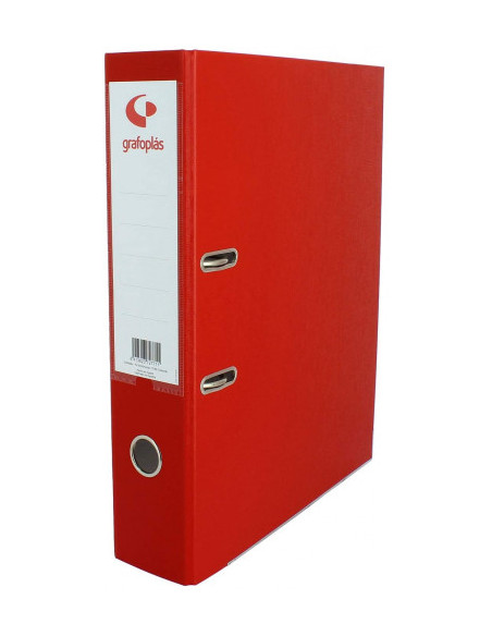 ARCHIVADOR OFICINA DE PALANCA 45 COLOR ROJO A4 LOMO ESTRECHO 290X320X55 GRAFOPLAS 17269351