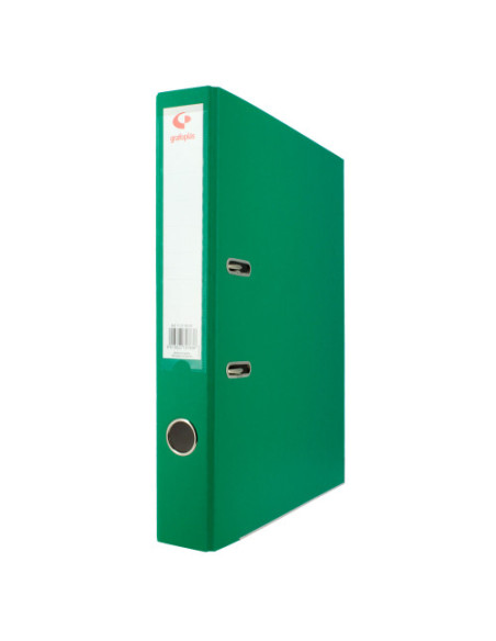 ARCHIVADOR OFICINA DE PALANCA 45 COLOR VERDE A4 LOMO ESTRECHO 290X320X55 GRAFOPLAS 17269320
