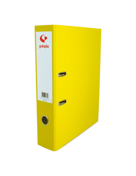 ARCHIVADOR OFICINA DE PALANCA 65 COLOR AMARILLO A4 LOMO ANCHO 290X320X75 GRAFOPLAS 17269560