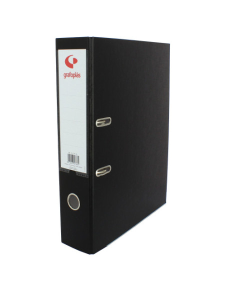 ARCHIVADOR OFICINA DE PALANCA 65 COLOR NEGRO FOLIO LOMO ANCHO 290X350X75 GRAFOPLAS 17279510
