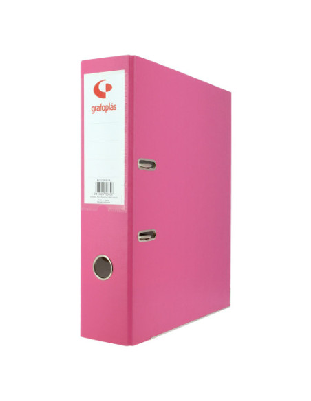 ARCHIVADOR OFICINA DE PALANCA 65 COLOR ROSA A4 LOMO ANCHO 290X320X75 GRAFOPLAS 17269554