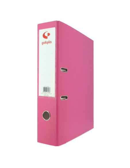 ARCHIVADOR OFICINA DE PALANCA 65 COLOR ROSA FOLIO LOMO ANCHO 290X350X75 GRAFOPLAS 17279554