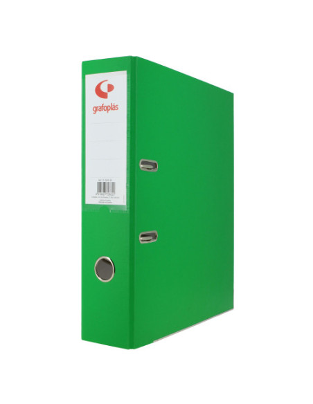 ARCHIVADOR OFICINA DE PALANCA 65 COLOR VERDE CLARO A4 LOMO ANCHO 290X320X75 GRAFOPLAS 17269523