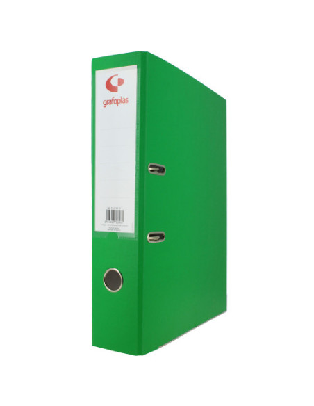ARCHIVADOR OFICINA DE PALANCA 65 COLOR VERDE CLARO FOLIO LOMO ANCHO 290X350X75 GRAFOPLAS 17279523
