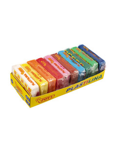 BANDEJA 10 PASTILLAS COLORES SURTIDOS  PLASTILINA JOVI...