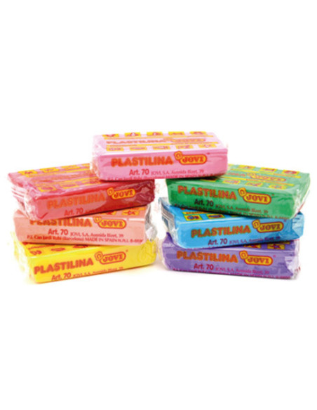 BANDEJA 10 PASTILLAS COLORES SURTIDOS  PLASTILINA JOVI 70/10S